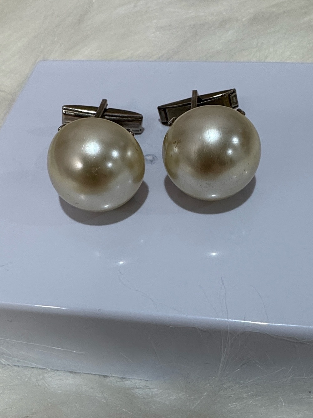 Classic Pearl Cufflinks in Cream